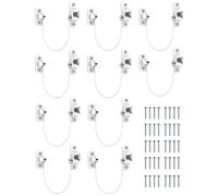 eSynic Lot de 10 entrebâilleurs de fenêtre en UPVC pour chat et enfant avec clés auto-vis limitant la distance d'ouverture et la ventilation pour fenêtre en PVC, bois ou aluminium