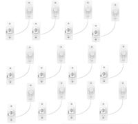 eSynic Lot de 12 entrebâilleurs de fenêtre sans perçage en PVC auto-adhésifs améliorés solides et non marquants - Support autocollant et vis - 2 façons de fixer les verrous de fenêtre pour enfants et