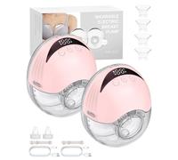 eSynic Lot de 2 tire-lait électriques mains libres, 4 modes et 12 niveaux, 210 ml, pompe d'allaitement sans fil avec bride de 24/21/19 mm, pompe à lait maternel portable, anti-fuite, affichage LED