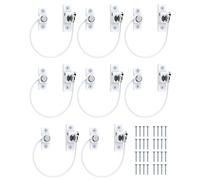 eSynic Lot de 8 verrous de fenêtre de sécurité enfant pour fenêtre UPVC avec clés en acier inoxydable - Entrebâilleur de fenêtre pour maison, bureau, usine, ferme, etc