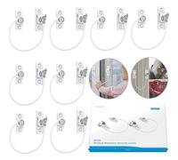 eSynic Lot de 8 verrous de fenêtre durables de 185 mm de long pour entrebâilleurs de fenêtre en UPVC avec clés fiables, parfaits pour la sécurité de la maison, du bureau, etc