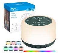 eSynic Machine à Bruit Blanc Bruit Blanc Bebe 30 Sons Apaisants Veilleuse 7 Couleurs avec 6 Niveaux de Luminosité White Noise Machine Rechargeable Minuterie Mémoire d'Enregistrement (Vert)