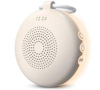 eSynic Machine à Bruit Blanc Portable pour Bébé 12 Sons Apaisants Veilleuse | Volume Réglable, Bouton Lumineux, Fonction Mémoire Minuterie, Anneau de Suspension, Alimentation USB, Pour Bébé Enfant Adulte