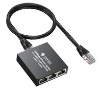 eSynic Répartiteur Ethernet RJ45 Switch Ethernet 1 à 3 RJ45 1000Mbps avec Câble USB 1X3 Network LAN Switch Compatible avec Câble Cat5/5e/6/7/8 pour Routeur TV Ordinateur