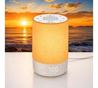 eSynic Réveil Lumineux Simulateur d'Aube & Machine à Bruit Blanc 30 Sons Apaisants Éveil Lumière Réveil Matin 10 Couleurs Luminosité Volume Réglable Snooze Minuteur Mémoire Cadeaux pour Enfant Adulte