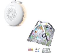 eSynic Tapis d'Éveil Bébé 77x77cm avec 5 Jouets Sensoriels Détachables & eSynic Mini Machine à Bruit Blanc avec 12 Sons Apaisants