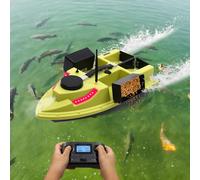 Esyogen Appât de pêche 2 kg Localisation GPS Appât de pêche Bateau de pêche 500 m Télécommande avec écran LED Retour d'avance 1-2 heures d'autonomie Bateau Appât sans fil