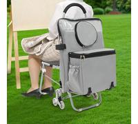 Esyogen Chaise de camping d'extérieur pliante Art-Cart avec sac de transport - Chaise roulante portable autoportante pour les voyages de loisirs, peinture en plein air - Siège en tissu Oxford - 43 x