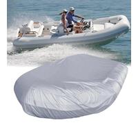 ESYSMSToz Housse Bateau Gonflable 210D Housse imperméable UV Grande Taille Housse Bateau pneumatique résistante Housse Protection Kayak Anti-poussière Housse,Gris,330X165X46cm