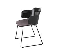 ET AL set de 2 chaises sur luges avec assises rembourrées et accoudoirs CLASSY 1084n (Tissu Cat. M - Polipropilene e acciaio cromato)
