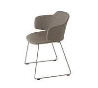 ET AL set de 2 chaises sur luges avec coques rembourrées et accoudoirs CLASSY 1084m (Tissu Cat. B - Polipropilene e acciaio cromato)