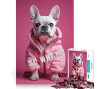 Et Alors Puzzle de 1000 pièces représentant Un Chien en Sweat Capuche Rose idéal pour Les Adolescents Jeu de logique pièce de Collection découpée avec précision Parfaite pour Les Moments