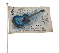 ??Et dans la musique, je vais perdre la tête et trouver mon ame?? Bannière décorative extérieure durable de 1,2?m x 1,8?m, drapeaux de bienvenue pour patio, drapeaux de jardin de printemps