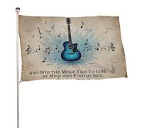 ??Et dans la musique, je vais perdre la tête et trouver mon ame?? Bannière décorative extérieure durable de 2?x?3?pieds, drapeaux de bienvenue pour patio, drapeaux de jardin de printemps