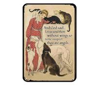 Et Dieu Dit : « Envoyons-Les Sans Ailes, Afin Que Personne Ne Soupçonne Qu'Ils Sont Des Anges. » Plaque Métal Humour Plaque Métallique Résistante Signe En Étain Pour Atelier Club 20X30Cm