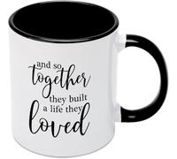 Et ensemble, ils ont construit une vie qu'ils aimaient. Mug à café original en céramique imprimée recto verso, 325 ml (11 oz), idéal comme cadeau pour maman, papa, un ami, une épouse ou un mari.