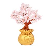 et Feng Shui Richesse Chance Bonsaï en Cristal Naturel pour Bureau, Maison, décoration de Bureau, Ornements, Arbre d'argent Chakra (Couleur : Gris)