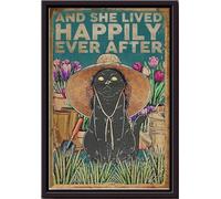 Et ils vécurent heureux pour toujours - Affiche décorative murale avec animaux - Cadeau pour les amoureux des chats - Décoration intérieure pour chatons en famille d'accueil - Impression sur