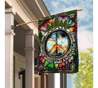 Et Je Me Dis Quel Monde Merveilleux. Hippie Drapeau De Jardin Coupe-Vent Et Étancheune Drapeaux De Pirate Drôle Jardin Signe Décoration Pour Patio Balcon Porche S