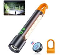ET Lampe torche LED rechargeable super lumineuse 100 0000 lm, lampe torche magnétique légère étanche avec 9 modes et lumière latérale COB (lumière rouge), zoomable et crochet arrière pour camping