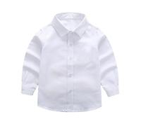 , et les filles, coupe classique, chemise à col rond, coton, doux, manches longues, t-shirt basique pour garçons, Blanc., 10-11 ans