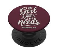 Et Mon Dieu pourvoira à Tous Mes Besoins Philippiens 4:19 PopSockets PopGrip Adhésif