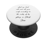 Et Mon Dieu répondra à Tous tes Besoins en Fonction de tes richesses PopSockets PopGrip Adhésif