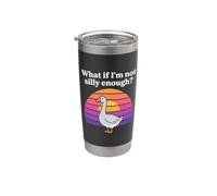 Et si je ne suis pas assez stupide Funny Silly Goose Meme Sunset Gobelet isotherme en acier inoxydable double paroi
