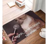 Et si on s'embrassait et se tenait la Main ? Paillasson antidérapant avec Motif de Chat Qui pleure. Tapis de Sol pour Cuisine entrée Maison.