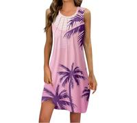 Et Ventes Flash, Robe Boheme Chic, Robe Longue Femme Ete, Robe Coton Chic Et Elegant Femme sans Manches Robe Fleurie Col Rond Femme Marque Pas Cher Robe Beige 3XL