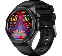 ET480 Smartwatch, montre de sport, écran de 1,43 pouces, traqueur de fitness, Bluetooth 5.2, plusieurs modes de sport, bracelet en silicone, noir