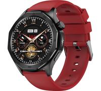 ET480 Smartwatch, montre de sport, écran de 1,43 pouces, traqueur de fitness, Bluetooth 5.2, plusieurs modes de sport, bracelet en silicone, rouge