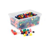 Eta Hand2mind Plastique Rainbow Fraction Tower Cubes de liaison Bulk kit salle de classe avec sac de rangement (lot de 15)