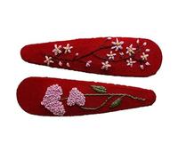 ETA Lot de 2 pinces à cheveux brodées faites à la main, vintage avec fleur brodée, pinces à cheveux florales, cadeau fille, adolescente, femme, petite amie, épouse, accessoire de cheveux unique,