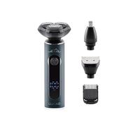 ETA Lucas Rasoir rotatif pour homme, batterie (Li-Ion) I 3 tondeuses I Étanche I Autonomie de la batterie 50 minutes I Écran LCD I Affichage LED I Vitesses : 1