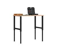 vidaXL Établi 3309682 – Table de travail rectangulaire en hêtre massif 100×60×(71,5–98) cm
