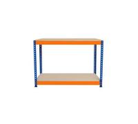 Etabli 120 x 45 x 90cm à 2 Niveaux Atelier Garage Bricolage 300kg par étagère