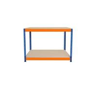 Etabli 120 x 60 x 90cm à 2 Niveaux Atelier Garage Bricolage 300kg par étagère
