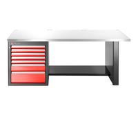 Établi 2,2 m 7 tiroirs 569 x 421 mm plateau inox version basse - FACOM - JLS3-2MS7DL