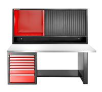 Établi 2,2 m 7 tiroirs 569x421mm plateau inox armoire rideau version basse - FACOM - JLS3-2MS7DSCL