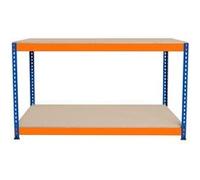 établi à 2 niveaux table d'atelier table de travail garage 300kg 150 x 60 x 90cm