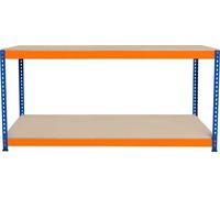 établi à 2 niveaux table d'atelier table de travail garage 300kg 180 x 45 x 90cm