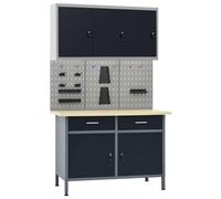 Établi avec 3 Panneaux Muraux et 1 Armoire Table de Travail Atelier vidaXL