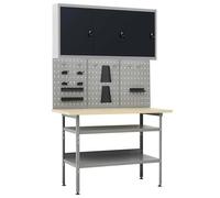 Établi avec 3 Panneaux Muraux et 1 Armoire Table de Travail Atelier vidaXL