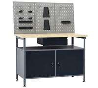 Établi avec 3 Panneaux Muraux Table de Travail Bricolage Atelier Garage vidaXL