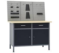 Établi avec 3 Panneaux Muraux Table de Travail Bricolage Atelier Garage vidaXL