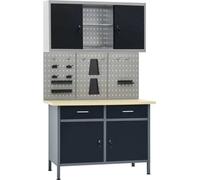 Établi avec 3 parois d'outils et 1 armoire murale