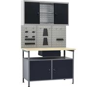 Établi avec 3 parois d'outils et 1 armoire murale