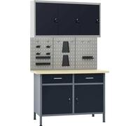 Établi avec 3 parois d'outils et 1 armoire murale
