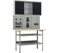 Établi avec 3 parois d'outils et 1 armoire murale